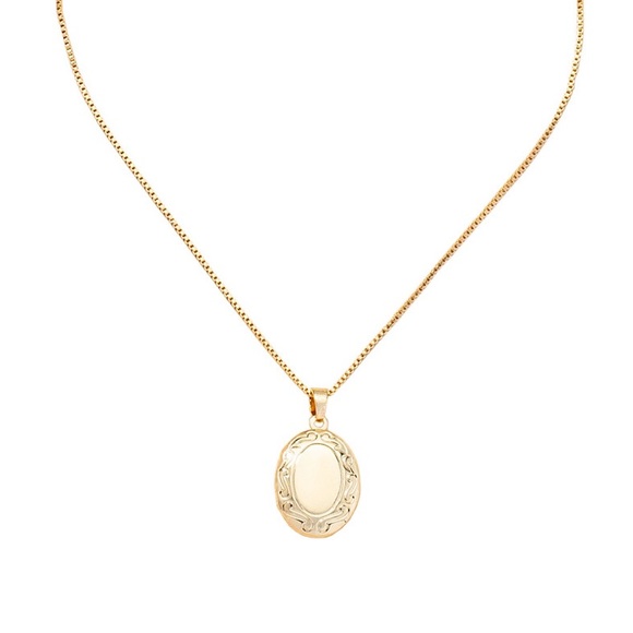 Gold Plated Snake Chain Locket Necklace - Picture 1 of 4